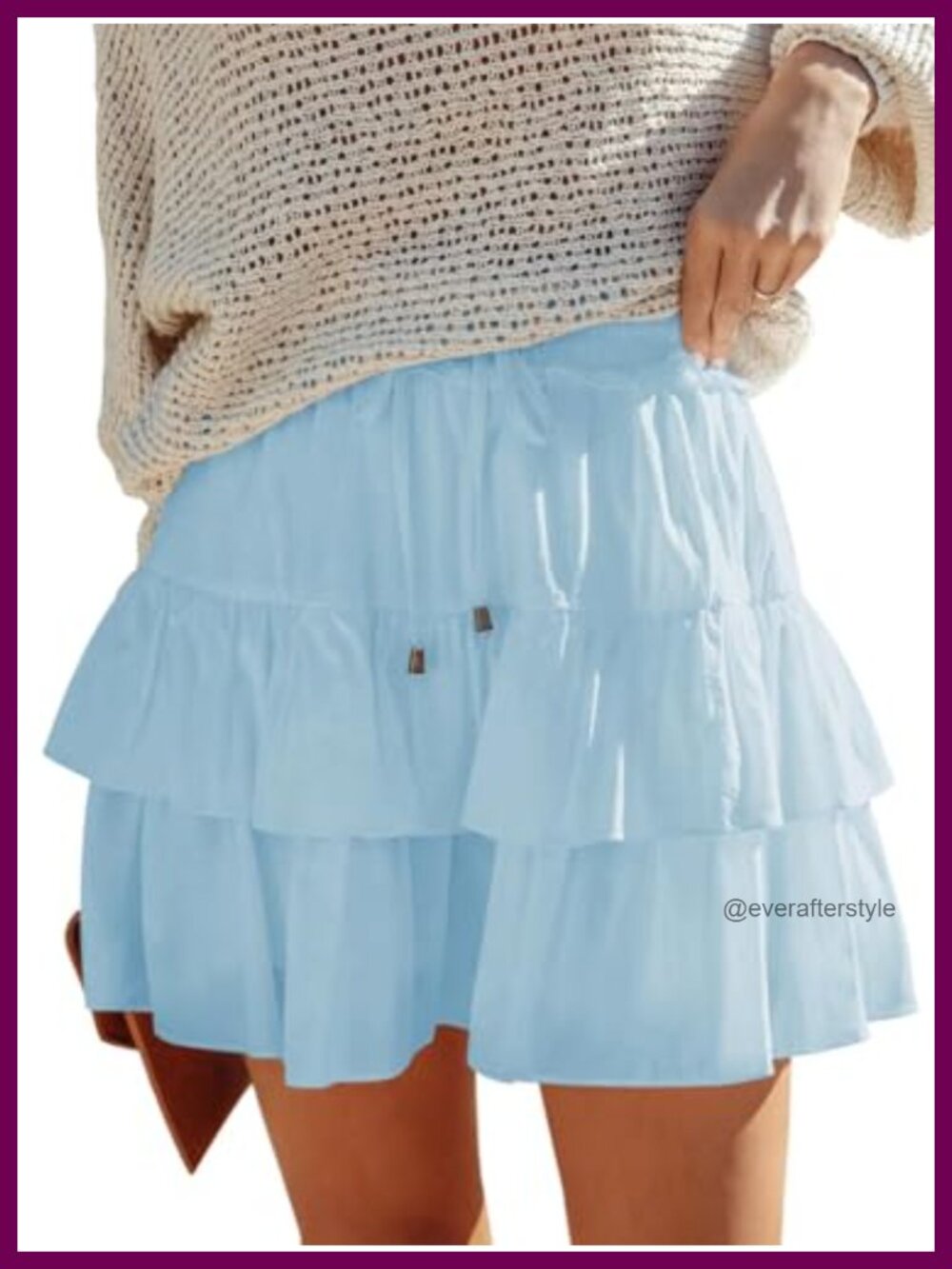 Flowy Tiered Ruffle Mini Skort High Waist Cotton Blend Tennis Golf Casual